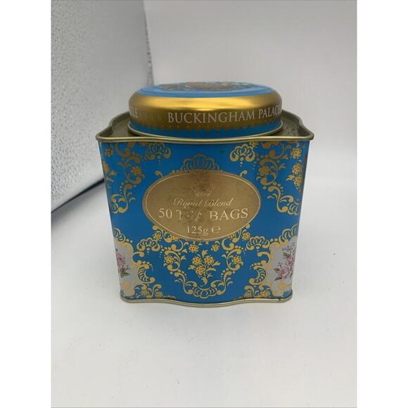 Royal Collection Buckingham Palace Royal Blend Tea Tin Teal Blue 2008 - Picture 8 of 8